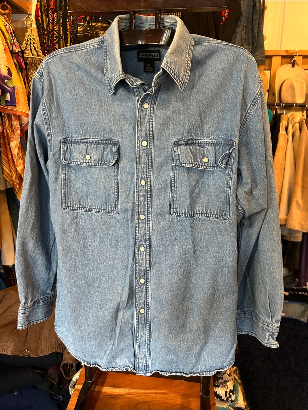 Dakota Light Wash Denim Shirt - Classic Button Front
